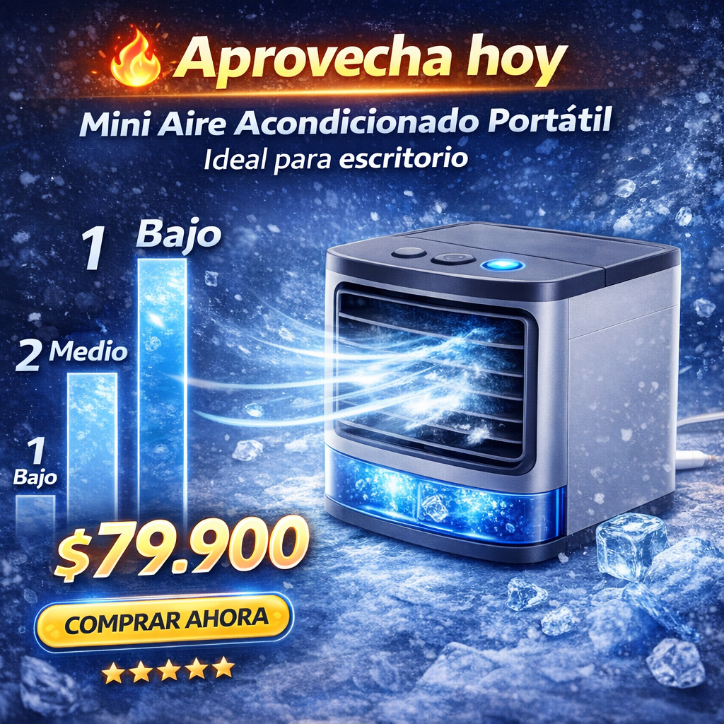 Mini Aire Acondicionado Portátil que Refresca en Segundos