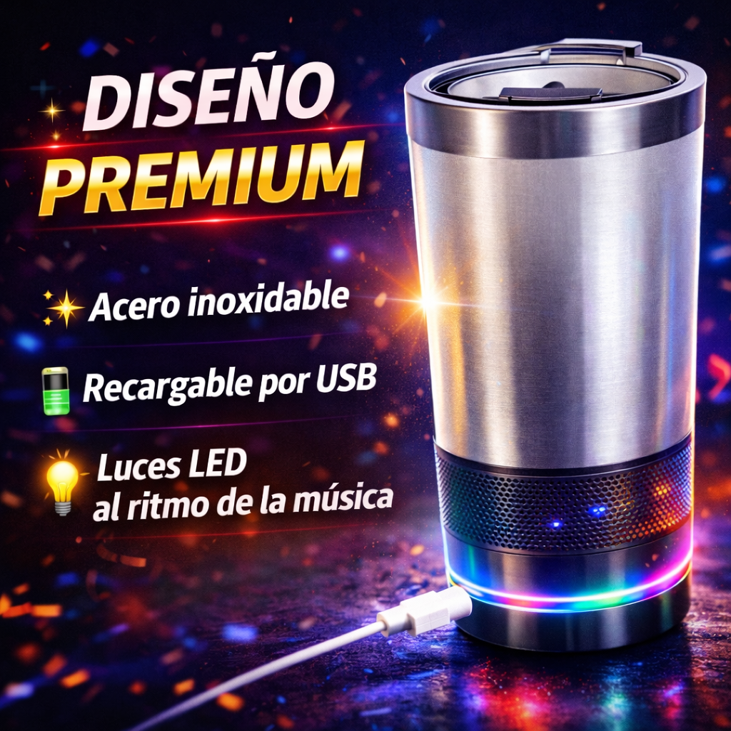 BEBE + ESCUCHA + DISFRUTA CON EL VASO PARLANTE