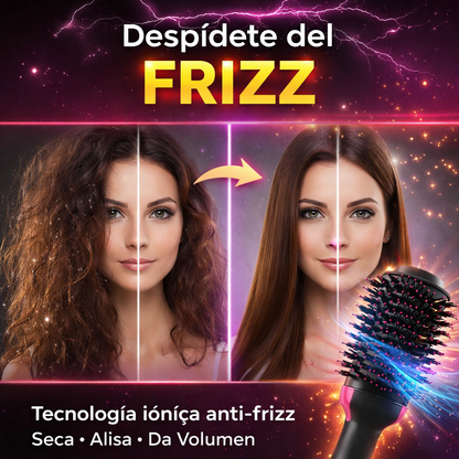 Seca, Alisa y Da Volumen en un Solo Paso con el Cepillo Alisador 3 En 1