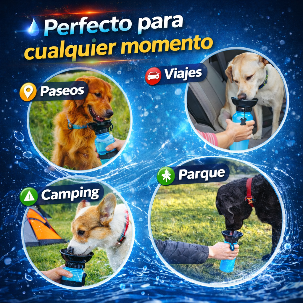Hidrata a tu mascota en cualquier lugar