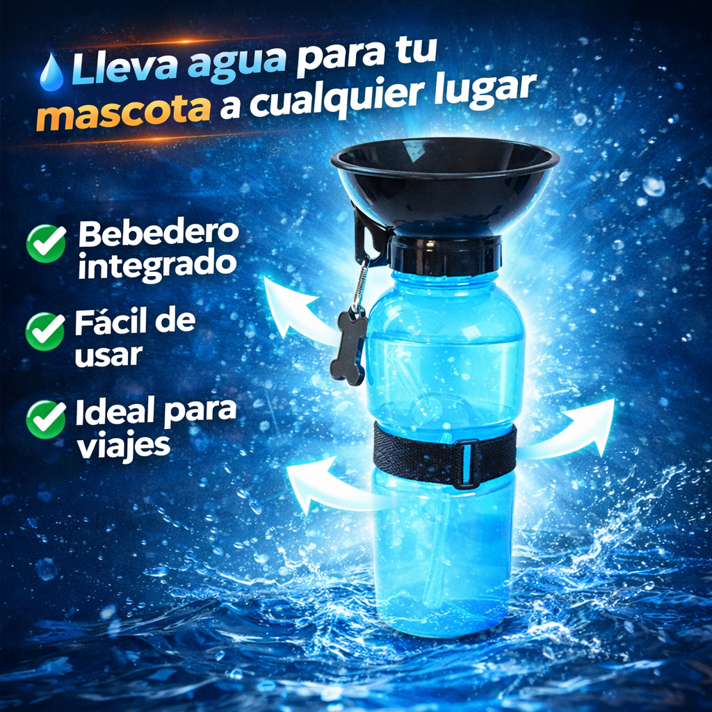 Hidrata a tu mascota en cualquier lugar