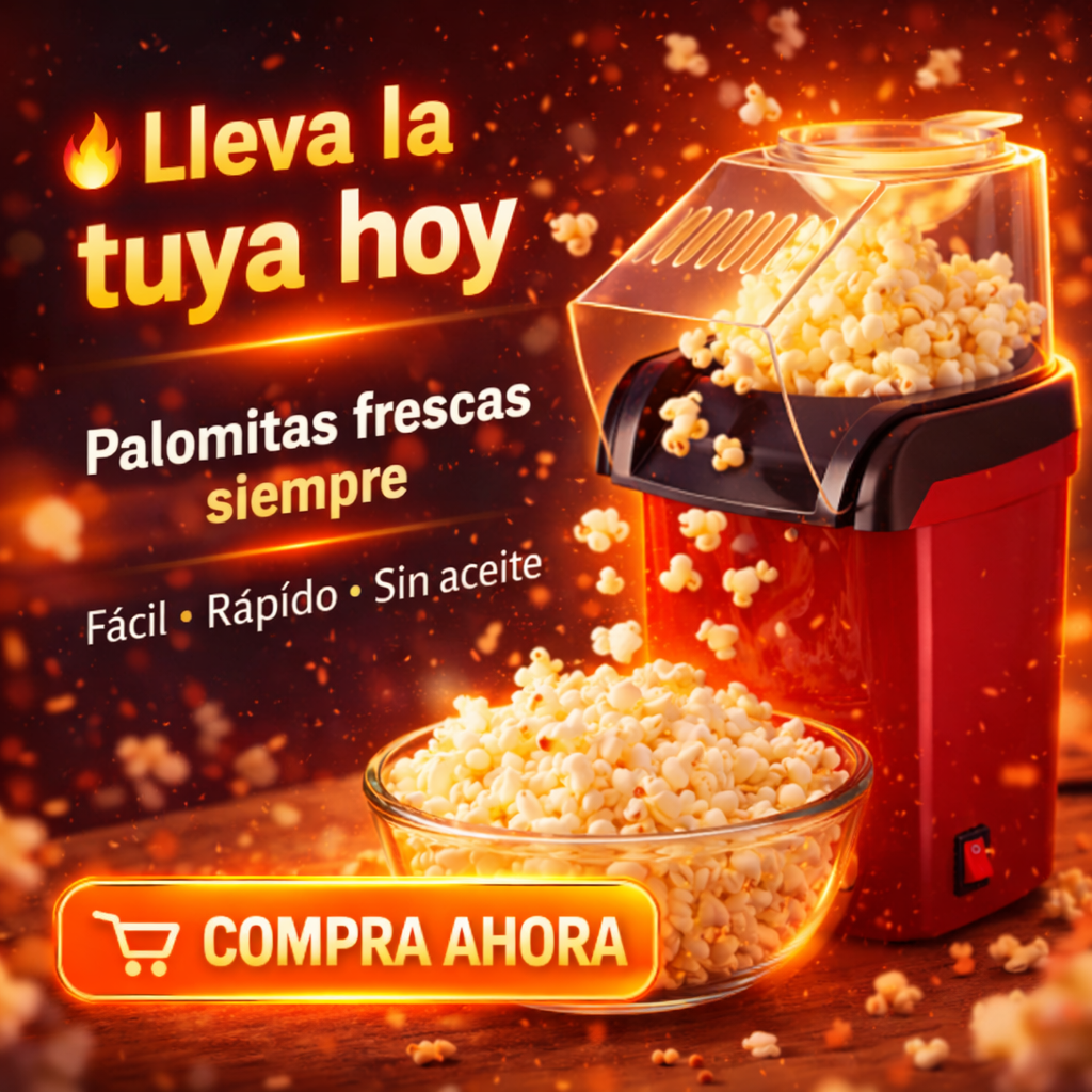 Haz Palomitas en Minutos – Crispetera Eléctrica Sin Aceite