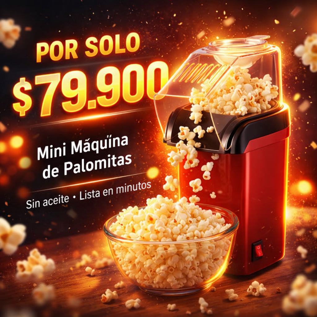 Haz Palomitas en Minutos – Crispetera Eléctrica Sin Aceite