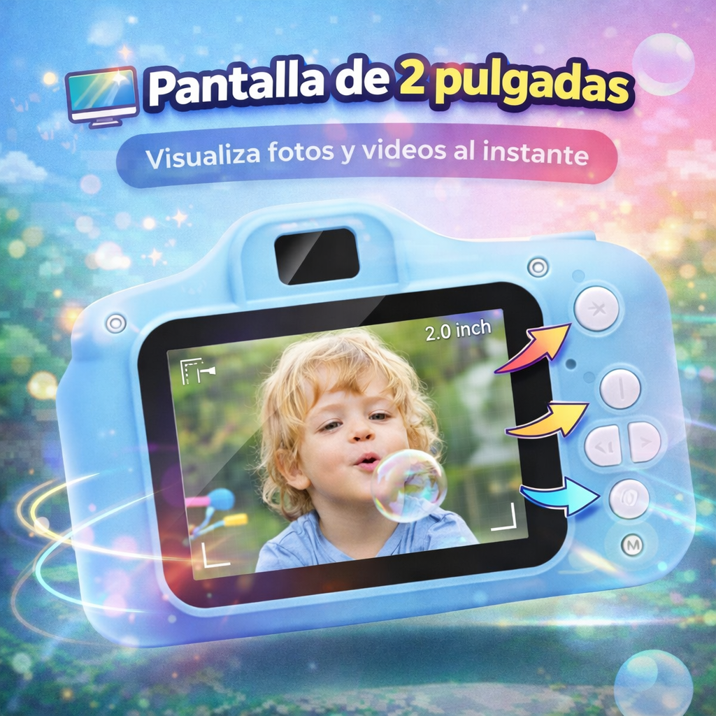 📸 Mini Cámara Digital Infantil 1080P con Juegos | Fotos y Videos | Recargable