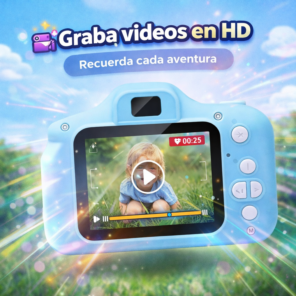 📸 Mini Cámara Digital Infantil 1080P con Juegos | Fotos y Videos | Recargable