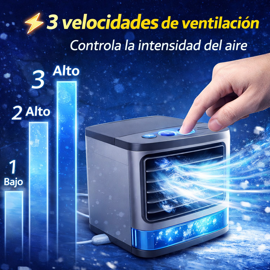 Mini Aire Acondicionado Portátil que Refresca en Segundos
