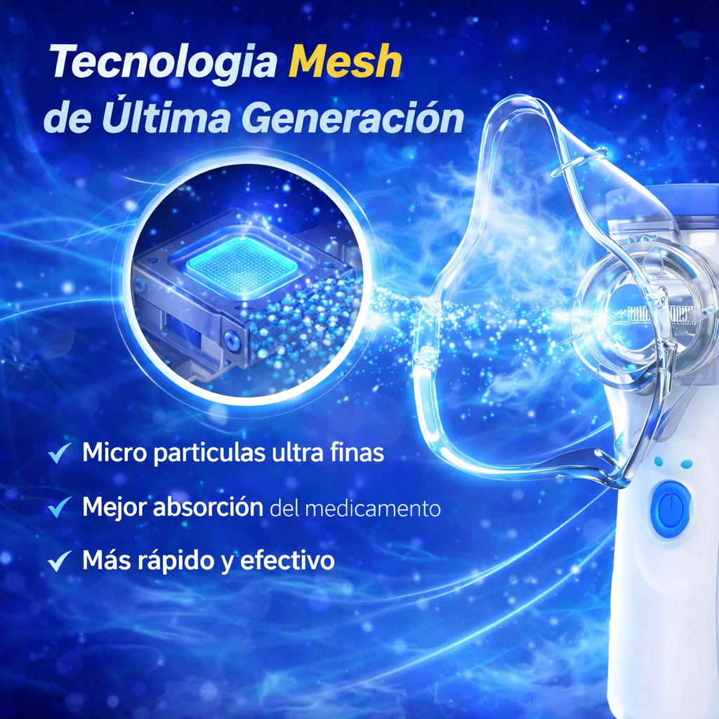 Pulmones Libres en Minutos Con El Nebulizador Portátil Pediátrico Y Adulto