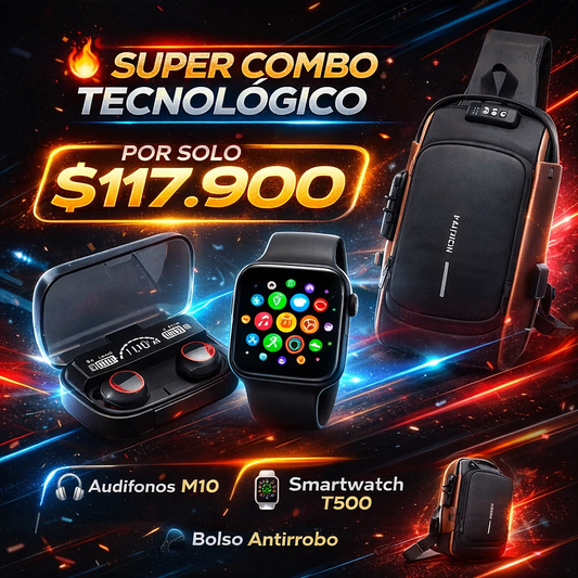 3 PRODUCTOS TOP EN UNA SOLA OFERTA RELOJ + BOLSO + AUDIFONOS